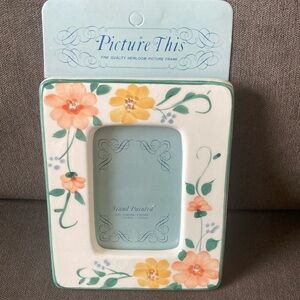 Vintage Floral "Picture This" Ceramic Photo Frame - New